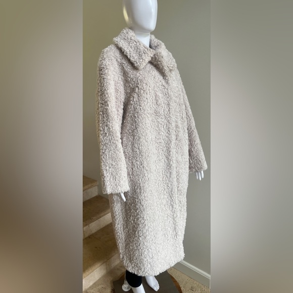 New COS Fuzzy Faux Fur Teddy Fleece Coat Size 8, Cream - Picture 9 of 10
